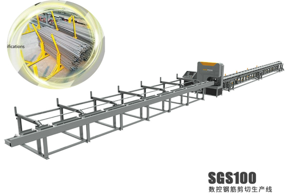 comprare L'acciaio Antivari di CNC tosa la linea lo SGS 100 di Shearline del tondo per cemento armato di 28m×3m×2m online manufacture