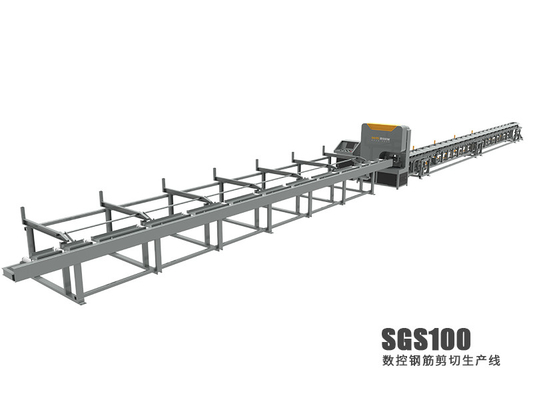 qualità Il tondo per cemento armato elettrico di taglio di CNC del coltello tosa la linea 28m×3m×2m fabbrica